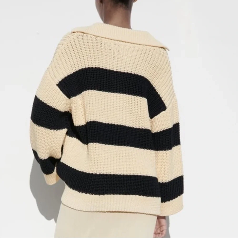 Zara Striped V Neck Sweater - Picture 10 of 11